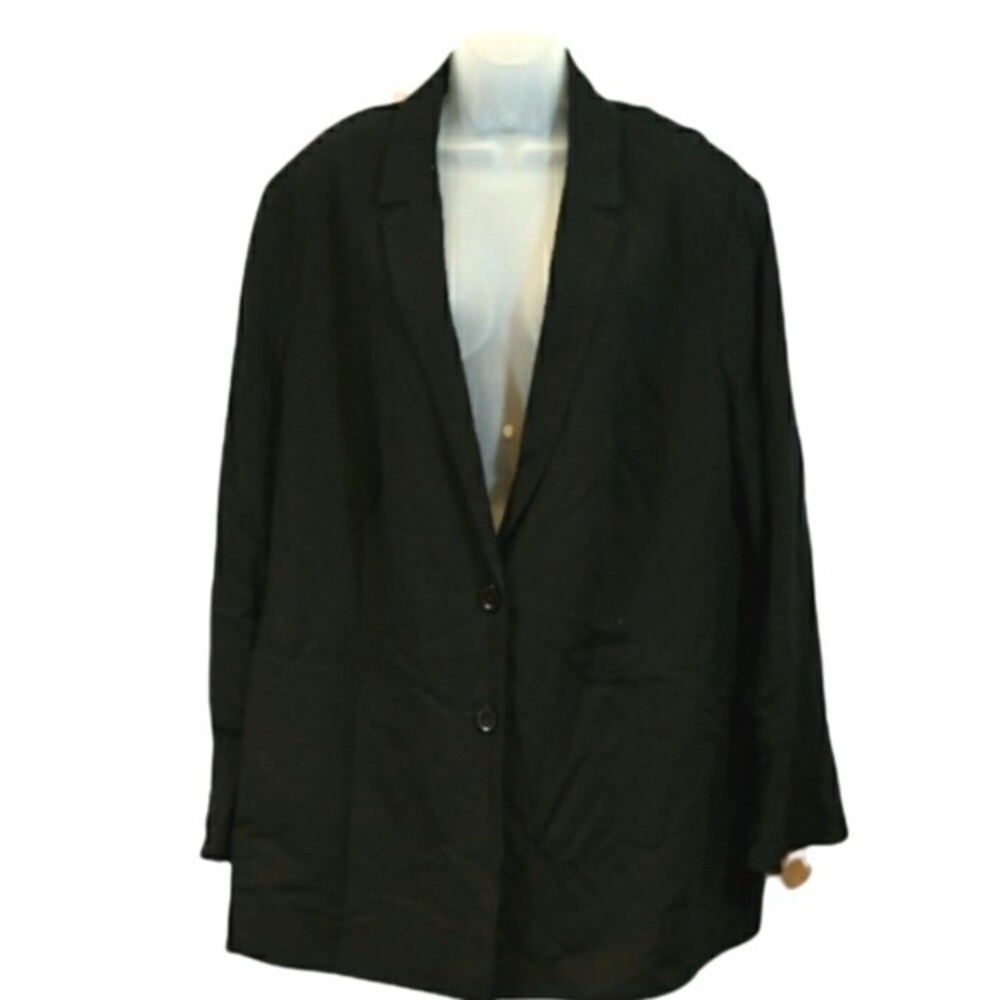 Ulla Popken Black Plus Size Lightweight Career Blazer Jacket 22 NWT